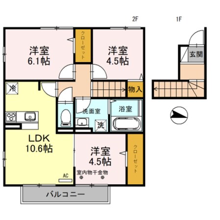 伊丹駅 バス18分  中野下車：停歩5分 2階の物件間取画像